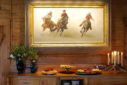 The cabins are fully furnished and accented with western art, rare antiques and handcrafted log furniture.