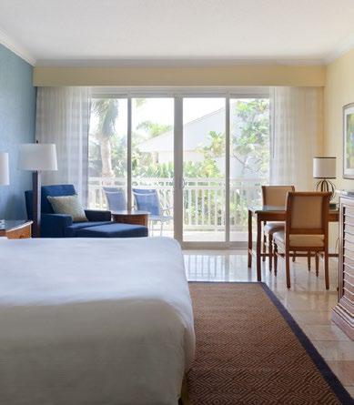 GUESTROOM AMENITIES 5 Floors, 389 Rooms Oversized guest rooms Whirlpool baths in each bathroom of the garden houses Most suites and villas include large private balconies.