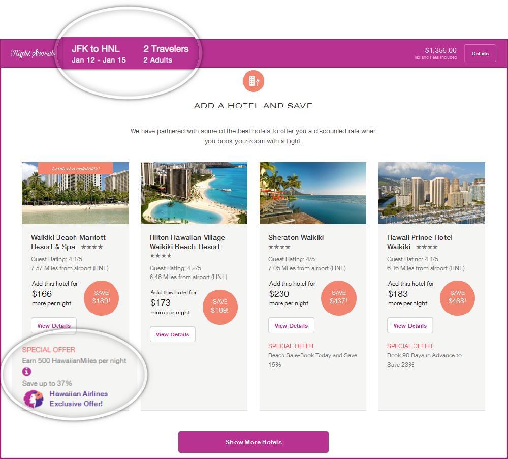 Improved website conversion of vacation