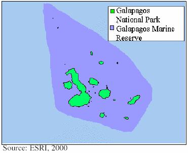 Bản đồ 2: Khu dự trữ biển và Vườn quốc gia Galápagos Động lực cho bảo tồn quần đảo được bắt đầu từ năm 1934 khi chính phủ Ecuador thành lập khu bảo tồn động vật hoang dã tự nhiên và hai năm sau đó,