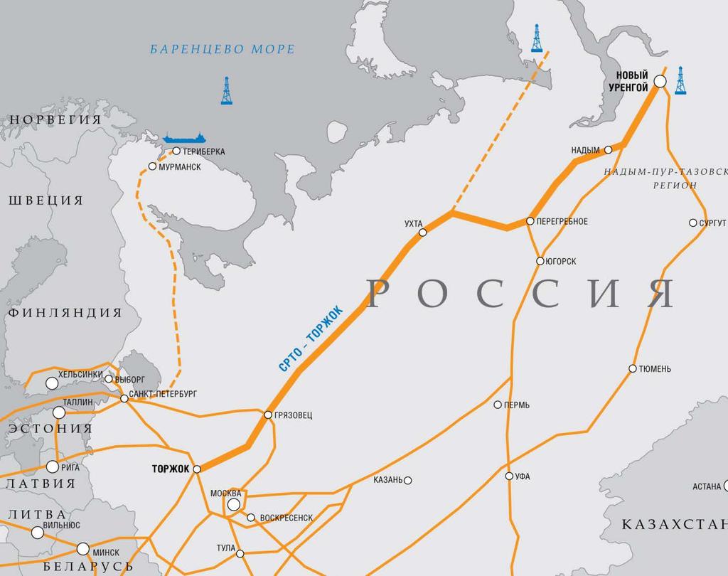 Northern Tyumen Regions (SRTO) Torzhok Gas Pipeline Gas pipeline length 2,200