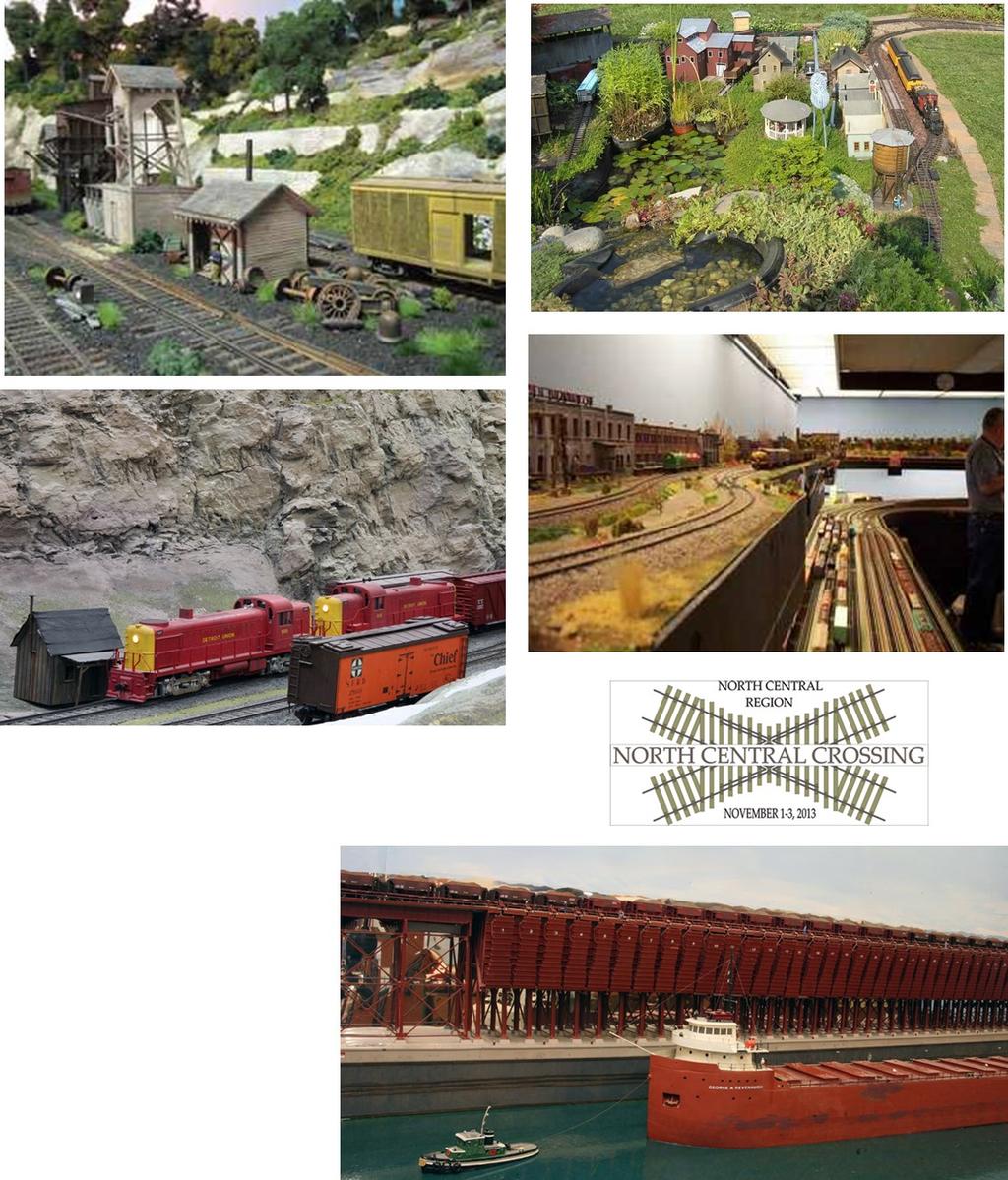 RAILFANNING DIVISION 8 LAYOUTS NCR GOES TRACKSIDE from top left then clockwise- Central Indiana RR Down by the Rock Quarry Ed Black HO Scale Loon Lake Railroad & Navigation Co Moving passengers