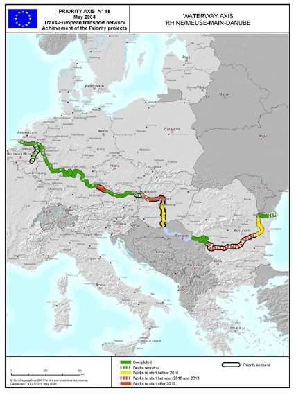 border section with Slovakia (Danube km 1921 km 1873) Hungary: Palkovicovo Mohacs (Danube km 1810 km 1433)