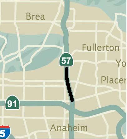 SR 57, Orangethorpe Avenue to Yorba Linda Boulevard Cost: $58 million
