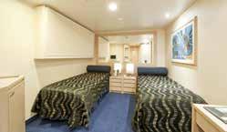 4 Wellness Cabins with porthole ( 16 m 2 ) 2 Ocean View Cabins for guests with disabilities or reduced mobility ( 17 m 2 ) Single beds can be converted into a double bed only in cabin  This kind of