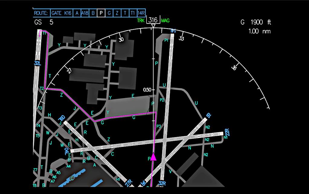 Figure 5: AMM + taxi route A Boeing prototype of graphical