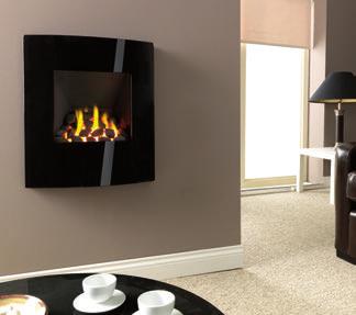 The Crystal Fits most chimneys Hole-in-the-wall fires Stunning black, glass-framed, open flame, hole-in-the-wall fire.