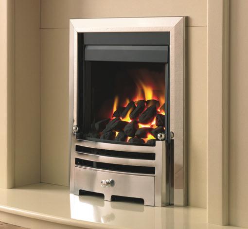 The 2000 Extra Fits most chimneys and pre-cast flues Conventional fires 2000 extra with chrome Profile trim, chrome Gate fret and coal fuel bed.