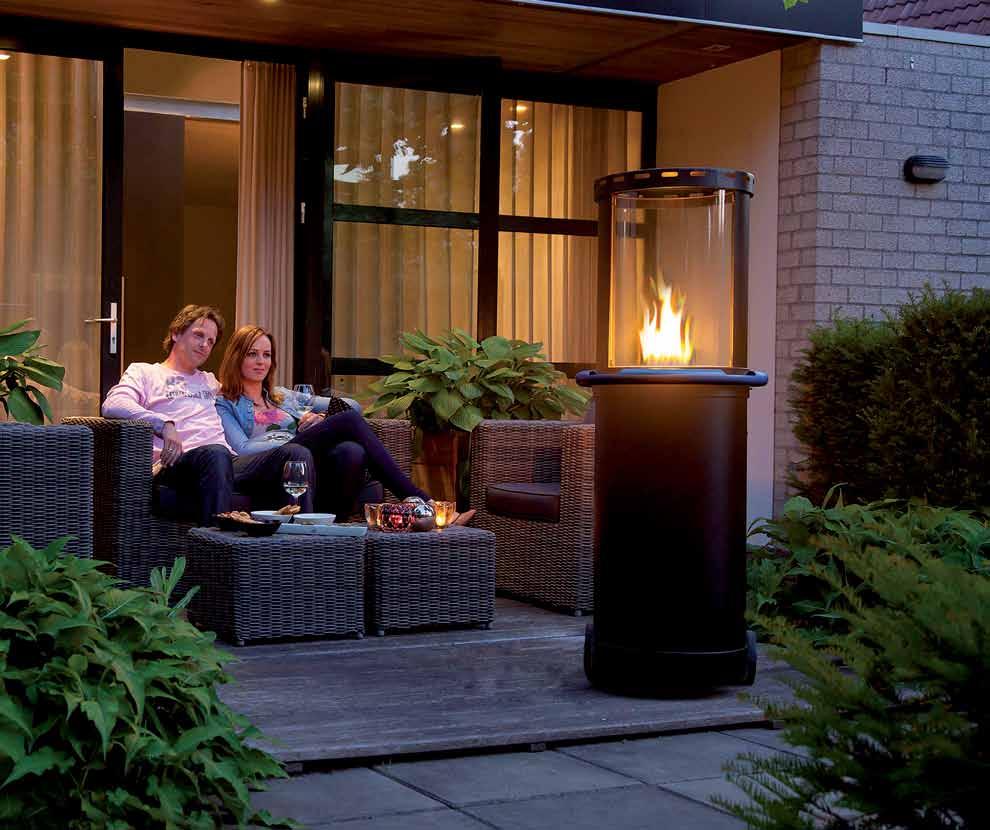 Tube Modern round outdoor gas fire that brings a unique look to the