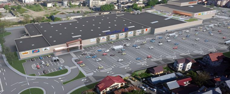Shopping City Piatra Neamt The plot is located in a densely populated area of the city, at the intersection of two main arteries that cross the town, well serviced by local