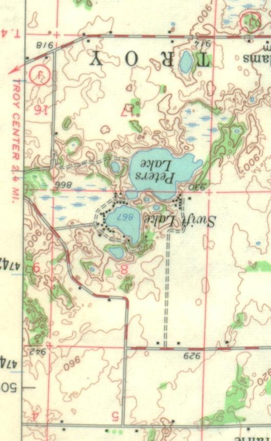 6. Speculate on the origin of Swift Lake and Peters lakes near the bottom right of the WHITEWATER, WIS Quadrangle. a. kettles, kettle lakes b. deltas c. tarns d. paternoster lakes e. tributaries f.
