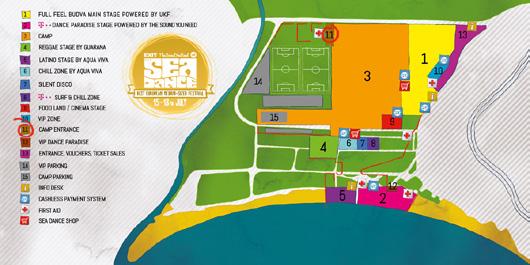 SEA DANCE DROP OFF POINT, JAZ BEACH, SEA DANCE Festival Drop off point will be at Jaz Beach in the designed parking area (see on the map below next to the area no. 11).
