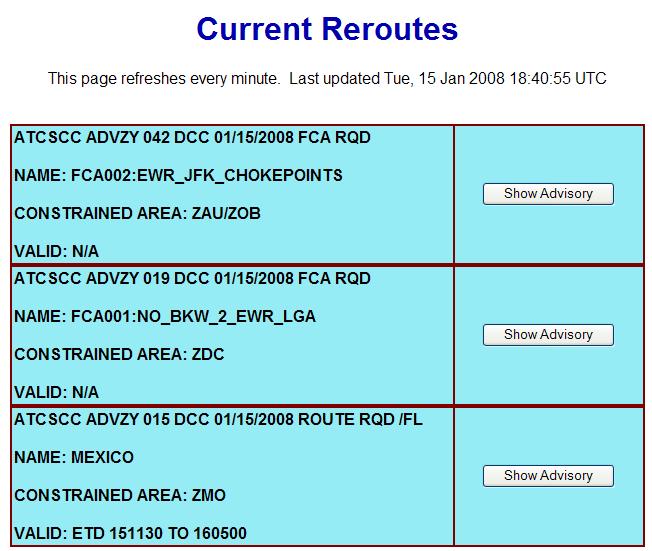 FAA Resource Current Reroutes http://www.fly.faa.
