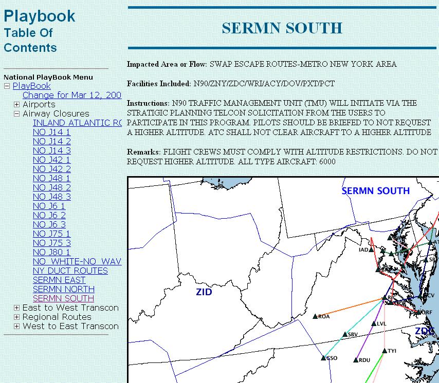 SERMN South Routes to IAD Origin: EWR LGA JFK TEB HPN Route: DIXIE V1