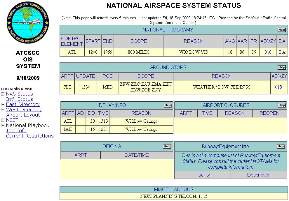 FAA Resource Operational Information