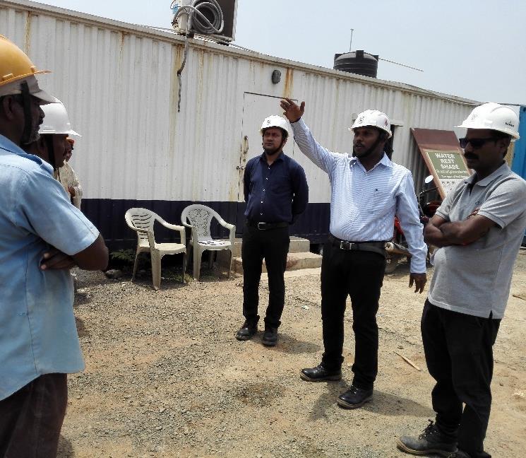 Lokeswaran B [Manager-Civil] trained the workers to ensure greatest possible protection