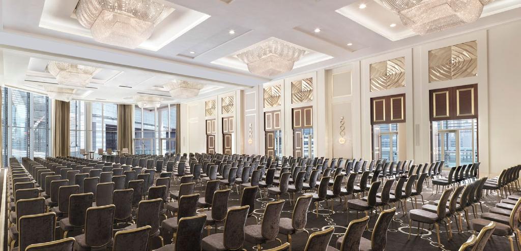 with stunning views of the city and water. Both the ballroom and the pre-function area are divisible in two.