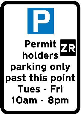 The signs that will be used for the Resident Permit Zones are as