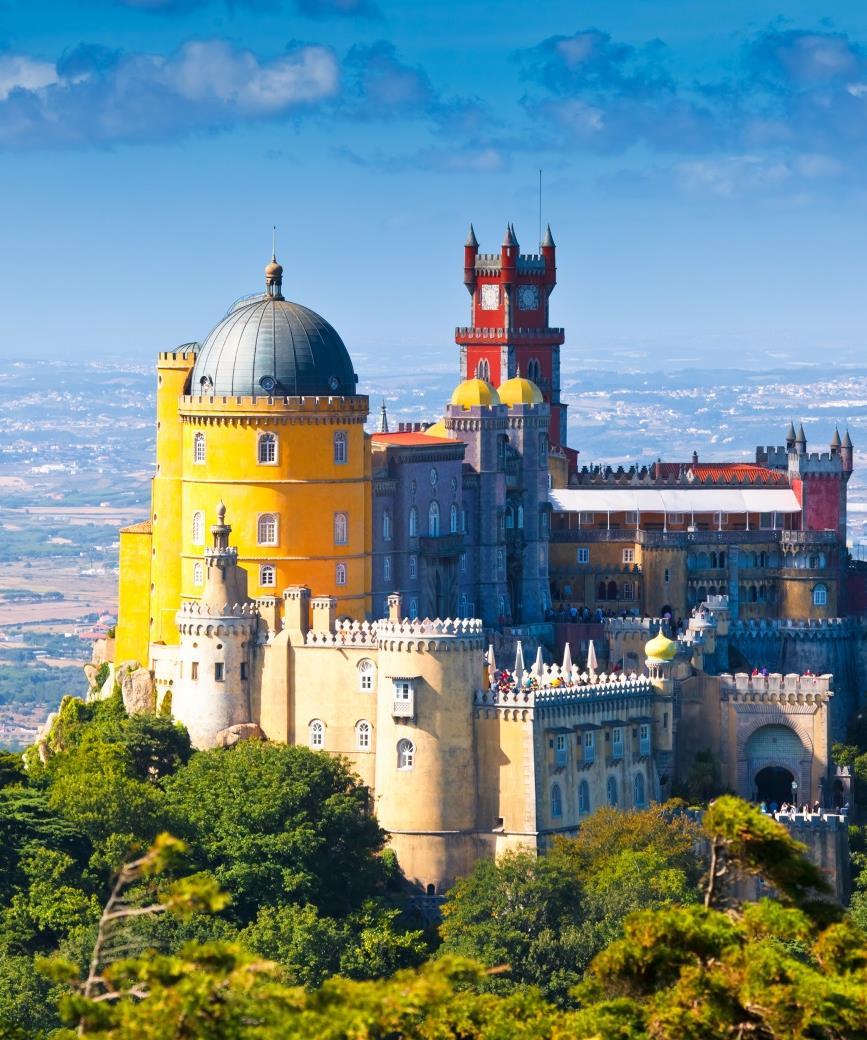 SINTRA AND CASCAIS COAST HALF DAY TOUR Departing from the hotel, the group will continue for a walking tour along the narrow streets of the downtown Baixa to Rossio, one of the most beautiful squares