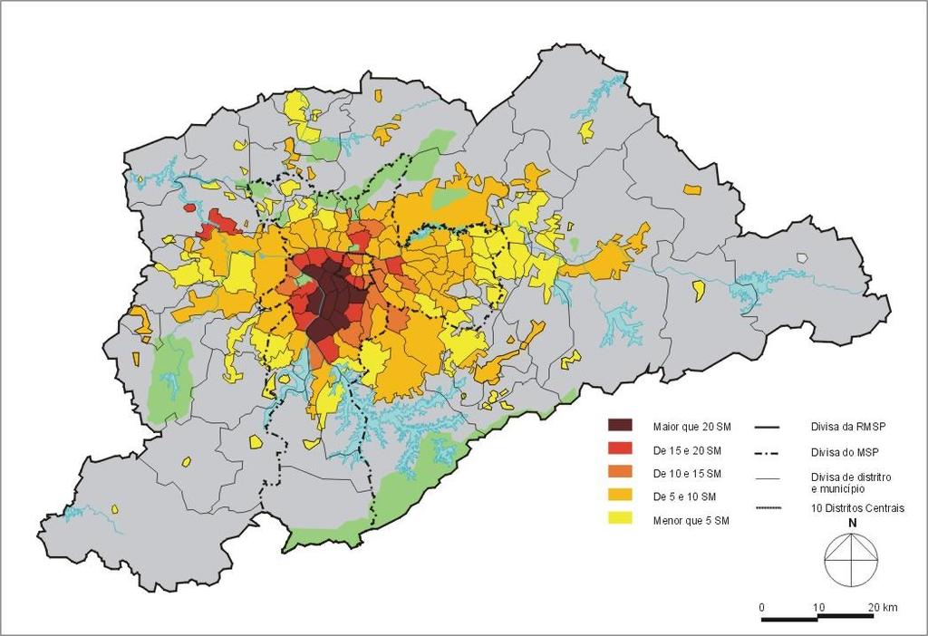 Uneven and segregated urban space The middle and high incomes strata occupied the areas provided with jobs, accessibility, infrastructure and services The low income sectors have been
