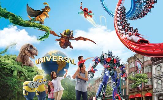 ATTRACTIONS & THEME PARKS UNIVERSAL STUDIOS SINGAPORE Go beyond the screen and Ride The Movies at Universal Studios Singapore at Resorts World Sentosa.