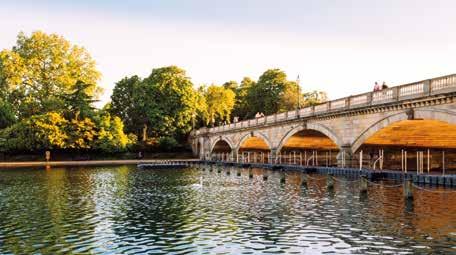 Serpentine Bridge Just a short walk or ride from Westbourne Place, London s famous Royal Parks provide beauty and inspiration in every season.
