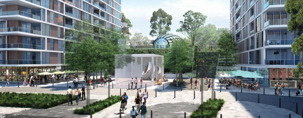 CENTRALE OFFERS CONNECTED URBAN LIVING WITH THE CONVENIENCE OF THE ON-SITE NORTH RYDE TRAIN STATION AND A VIBRANT PLAZA. Artist s impression indicative only.