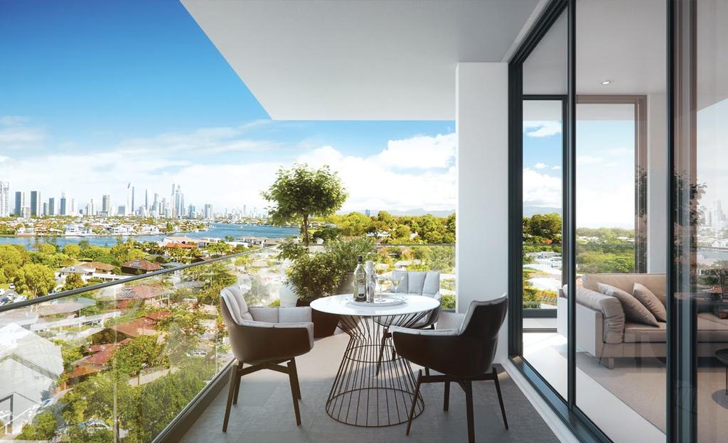 OUTDOOR APPEAL Each residence comprises of generous sized balconies that incorporates picturesque views of large central parklands and neighbouring