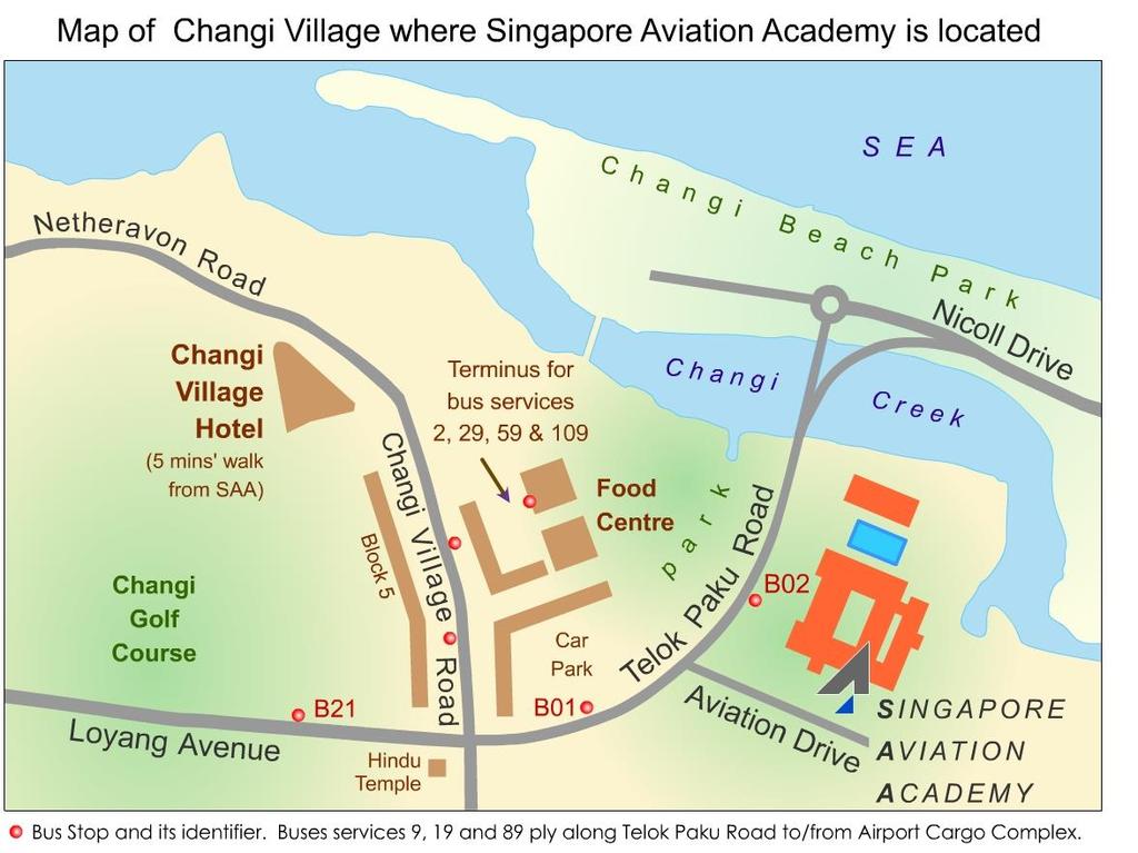 APPENDIX A Map of SAA LOCATION OF SAA SAA is located at the eastern end of Singapore, along Telok Paku Road in Changi