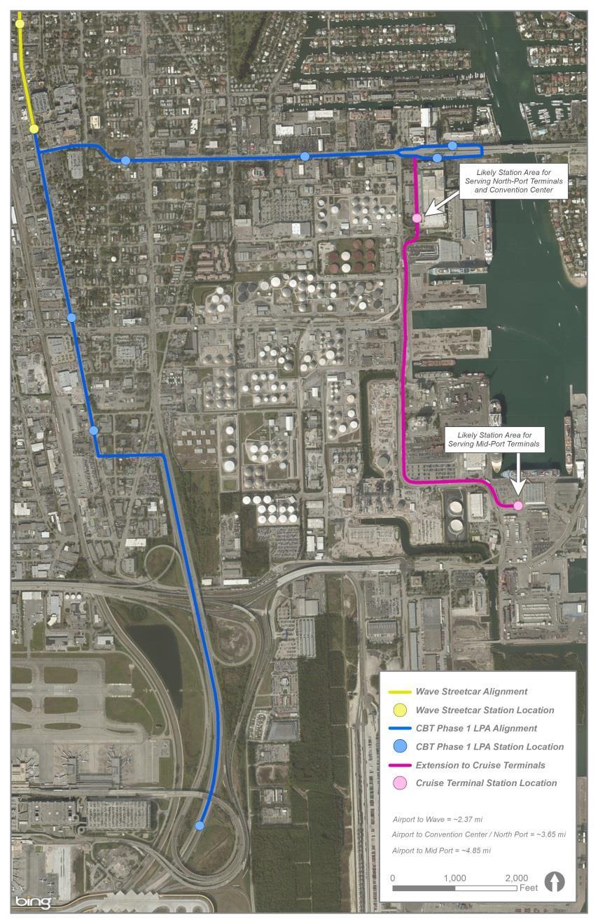 WAVE Extension alignment Mixed traffic with some exclusive sections At-grade within existing right-of-way 3.