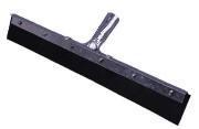 FLOOR SQUEEGEES Heavy-duty squeegees available in 18, 24, 30, and 36 overall lengths. Black rubber blades in metal frames and gray vinyl bi-directional and reversible blades in aluminum frames.
