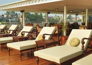 In the covered Observation Deck of the Ganges Voyager you ll find lovely shaded seating areas, perfectly arranged for private reflection, intimate conversations, or