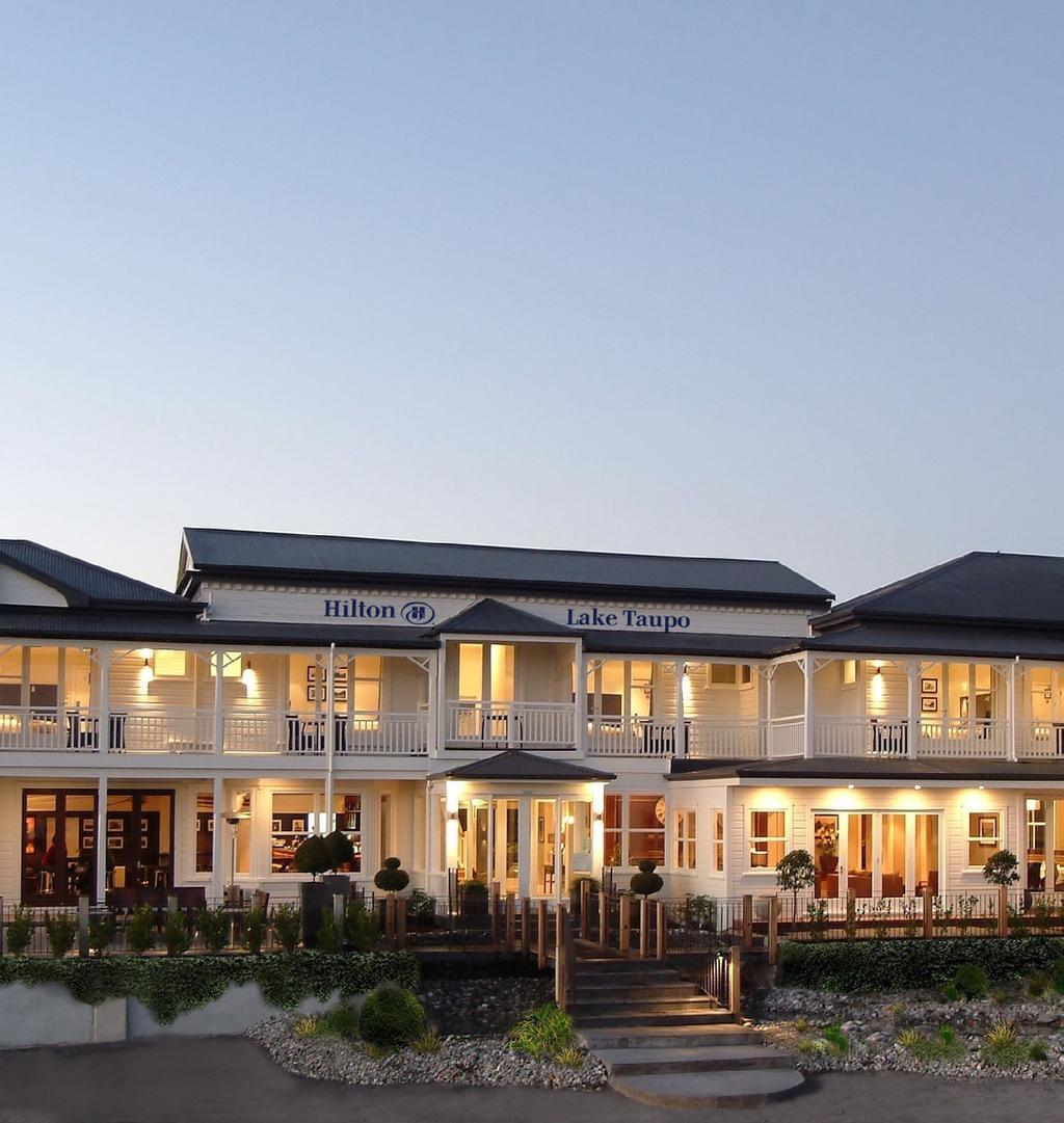 WELCOME TO HILTON LAKE TAUPO Nestled in one of the world s most stunning natural regions, Hilton Lake Taupo is conveniently close to the bustling town centre, the famous hot springs and mighty Huka