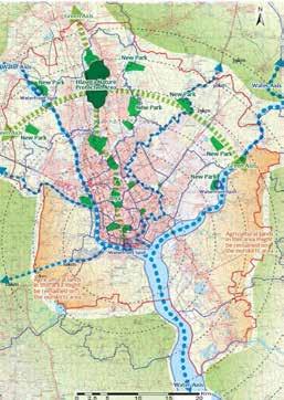 URBAN DEVELOPMENT PLANS FOR YANGON Green and Water Function Road Network - Green areas should be conserved mainly on North-South Green Axis.