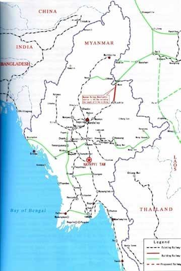76%) Mandalay-Lashio [ Muse (border station and break of gauge)-rueli(china)] Bridges Tunnels Railway Stations 11,818 Nos 12