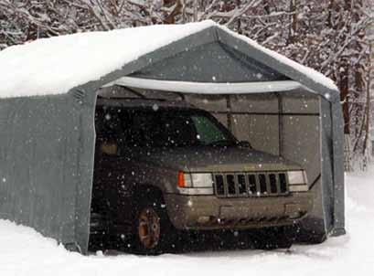 One-Car Garage 12 W x 20 L x 8 H All fabric parts are heavy duty PE fabric with