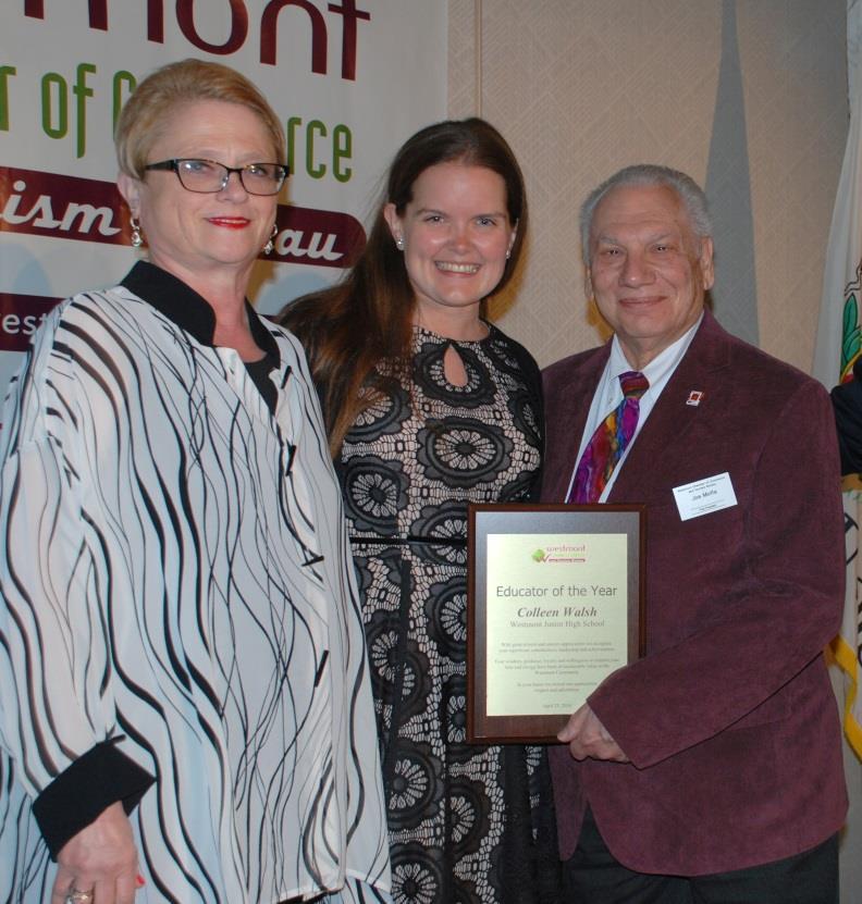 Al Carson Pictured from left to right, Debby Piha, 2015 Educator-of-the-Year Award