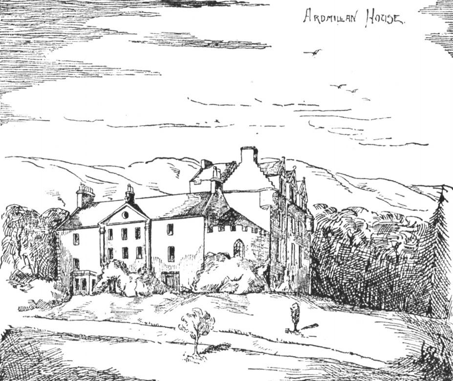 brother, but instead dispossessed him by keeping the property for himself. This distressing event precipitated Archibald s suicide. Ardmillan House, from R. Lawson ibid.