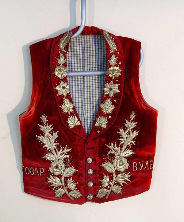 Male vests decorated with gold embroidery, the
