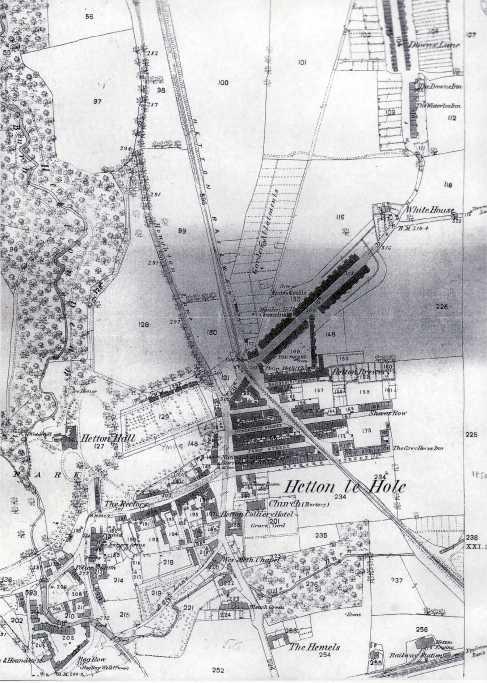 The earliest useful map of Hetton in 1856 shows Hetton Hall