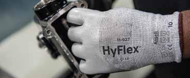 INTERCEPT Technology yarn Coating: Neoprene nitrile purple 3/4 dipped coating Liner: 18 gauge spandex purple nylon liner HyFlex 11-927 The first HyFlex glove to