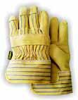 92 Quality Cowgrain Palm Gloves Reinforced Knuckle and Fingertips Quality cowgrain palm, Cotton back Reinforced knuckle and fingertips 2 1/2 safety cuff Three assorted colors per dozen Mfg Part #