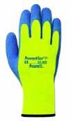 Hi Viz Yellow Gloves Latex Coated PowerFlex Tº Hi-Viz Yellow Applications: Cold storage, fish industry, unheated warehouses, yard and field work, freight handling.