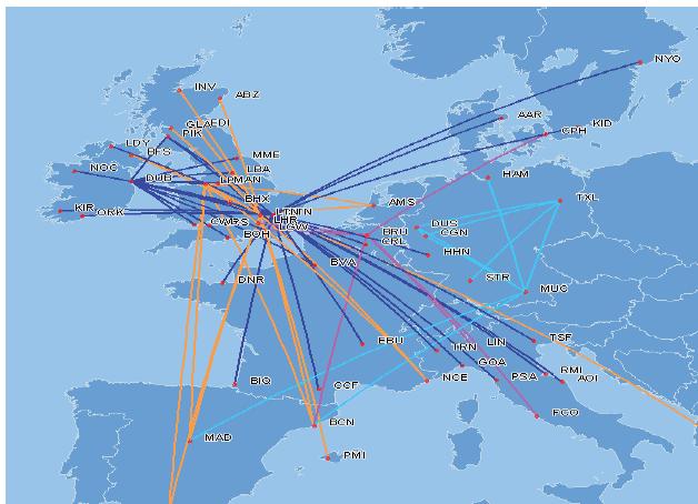 Europe s Low Cost Carrier market Low Cost Routes 2000 Low Cost Routes 2008 Source: CAA Short-Haul fleet for Network and Low Cost Carriers (October 2009) Leading