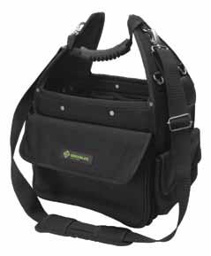www.greenlee.com 18" Heavy-Duty Multi-Pocket Bag 0158-12 Constructed of heavy-duty nylon for longer life. Thirty-one multi-use reinforced pockets, inside and out help organize tools and accessories.