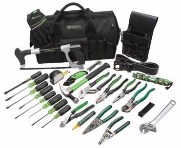 96 kg) Journeyman s Tool Kit - Standard 0159-12 Perfect kit for the journeyman electrician. Kit Includes: 20-Pocket Tool Caddy, GT-11 Voltage tester, Torpedo Level, 18 oz.