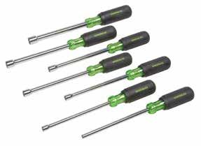 = new product = Replacement Part = Accessory B = Bare tool 7-Piece Nut Holding Driver Set Precision tapered socket holds nut for one-handed operation.