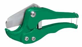 Reversible blade for twice the life. Handle latch for safety. 862 89806 Plastic Pipe Cutter.