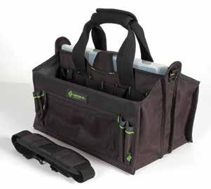 Design features two versatile pouches that are removable and interchangeable. 3" padded belt features foam core padding for extra comfort and support of heavy tools.