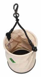SPECIFICATIONS Load Capacity 55 LB (25 KG) Material Canvas, Plastic Base And Top Ring, Cotton Webbing Handle Number of Pockets 14 Interior Cat. No. UPC No.